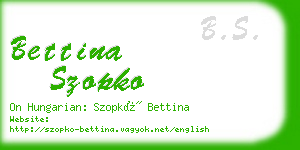 bettina szopko business card